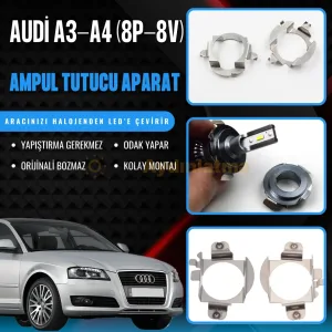 Audi A4 B7 led ampul sabitleme aparatı - Audi A4 B7 Kısa ve Uzun Far LED Ampul Sabitleme Aparatı