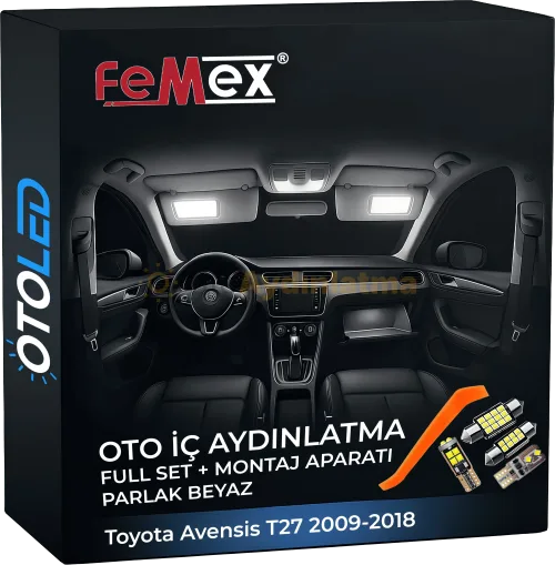 Toyota Avensis T27 i̇ç aydınlatma seti led ampulü - Toyota Avensis T27 2009-2018 LED Iç Aydınlatma Seti