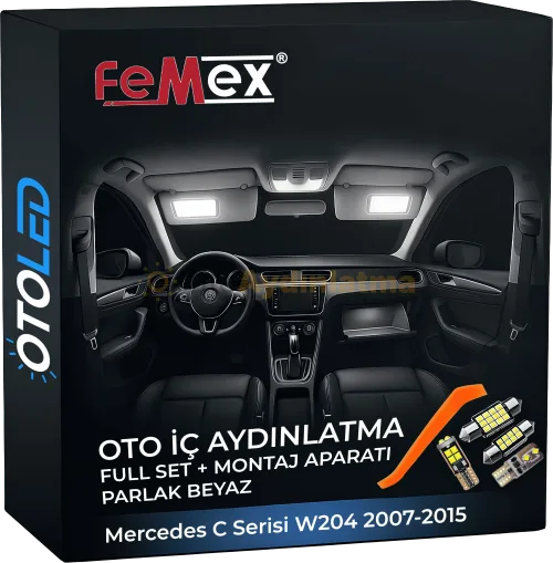 Mercedes-Benz C Serisi W204 i̇ç aydınlatma seti led ampulü - Mercedes C Serisi W204 2007-2015 LED Iç Aydınlatma Seti
