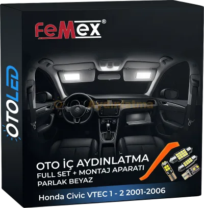 Honda Civic VTEC 2 i̇ç aydınlatma seti led ampulü