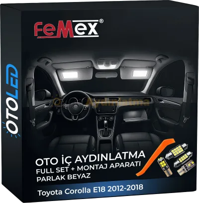 Toyota Corolla E18 i̇ç aydınlatma seti led ampulü