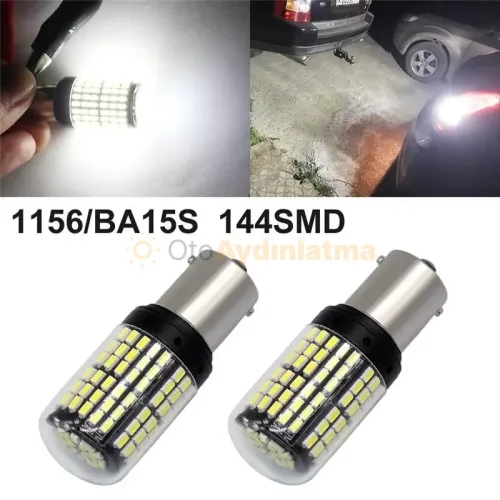 BMW 3 Serisi E90 led geri vites ampulü - Femex P21W Tek Duy LED Ampul Platinum 93 Tip 144SMD 3030 Chip Beyaz