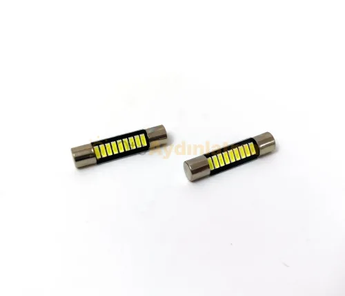Volvo S40 2 makyaj aynası aydınlatma led ampulü - Femex 28MM Sofit LED Ampul Platinum - C5W 9SMD 4014 Chip