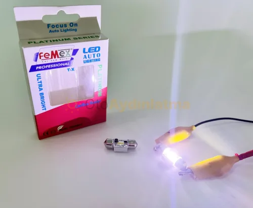 Mitsubishi Lancer 8 led tavan/iç aydınlatma ampulü - Femex 31MM Sofit LED Ampul Platinum - C5W CSP Chipset