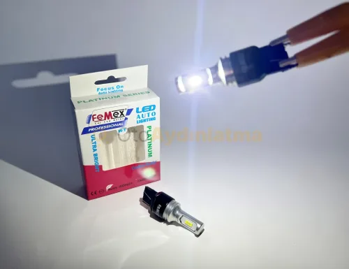 Volkswagen Touareg 2 Makyajlı gündüz farı led ampulü - Femex T20 LED Ampul Platinum - W21W CSP Chipset Beyaz