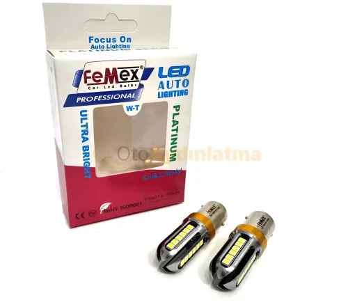 Kia Soul gündüz farı led ampulü - Femex P21W Çift Duy LED Ampul Premium 1157 Tip 3030 Chip Beyaz