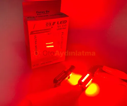 Fiat Ulysse stop / fren led ampulü - Femex P21W Çift Duy LED Ampul Platinum 3030 Chip Kırmızı