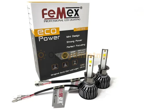 Fiat Ulysse led uzun far ampulü - Femex Eco Power H1 LED Xenon 9000 Lümen 3570 CSP Chipset