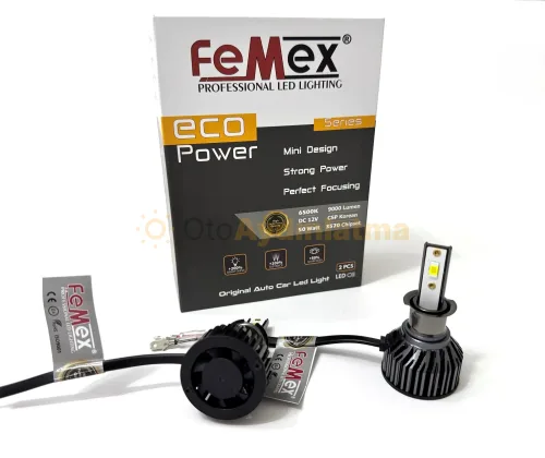 Seat Leon 2 led sis farı ampulü - Femex Eco Power H3 LED Xenon 9000 Lümen 3570 CSP Chipset
