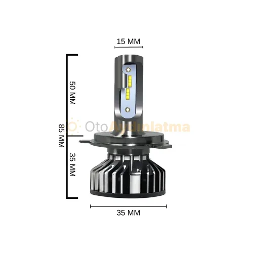 Kia Soul 2 led uzun far ampulü - Femex Eco Power H4 LED Xenon 9000 Lümen 3570 CSP Chipset