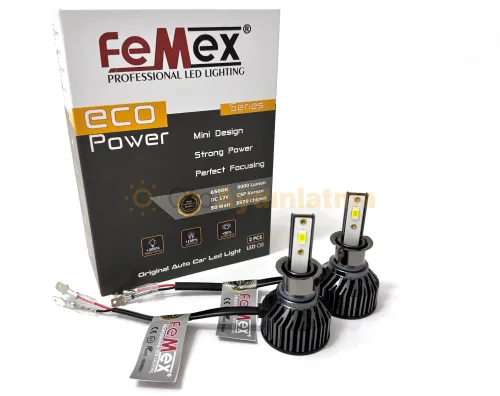 Seat Leon 2 led sis farı ampulü - Femex Eco Power H3 LED Xenon 9000 Lümen 3570 CSP Chipset