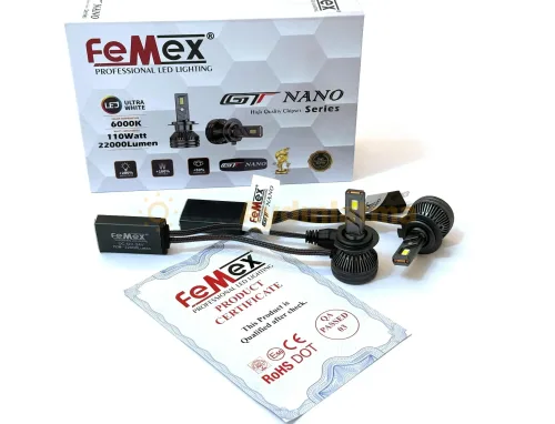 Hyundai İ30 2 Makyajlı led kısa far ampulü - Femex GT Nano Pro H7 LED Xenon 22000 Lümen 7535 CSP Chipset