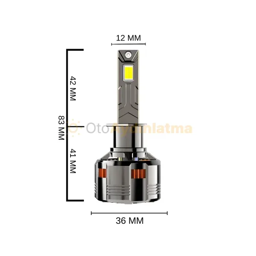 Hyundai Matrix led uzun far ampulü - Femex GT Nano Plus H1 LED Xenon 25000 Lümen 7545 CSP Chipset