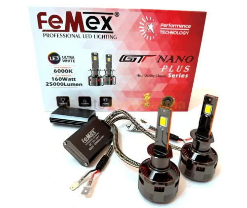 Hyundai Matrix led uzun far ampulü - Femex GT Nano Plus H1 LED Xenon 25000 Lümen 7545 CSP Chipset