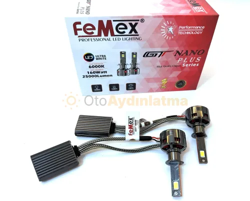 Hyundai Matrix led uzun far ampulü - Femex GT Nano Plus H1 LED Xenon 25000 Lümen 7545 CSP Chipset