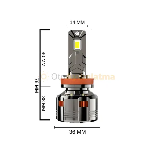 Volkswagen Touareg 2 Makyajlı led sis farı ampulü - Femex GT Nano Plus H11 LED Xenon 25000 Lümen 7545 CSP Chipset