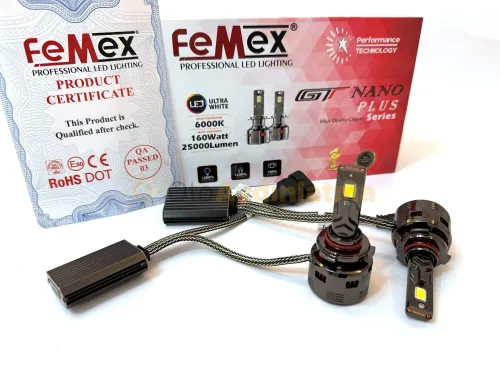 Volvo XC70 led uzun far ampulü - Femex GT Nano Plus HB3 9005 LED Xenon 25000 Lümen 7545 CSP Chipset