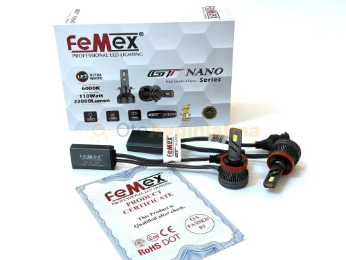 Volvo XC70 2 led uzun far ampulü - Femex GT Nano Pro H9 LED Xenon 22000 Lümen 7535 CSP Chipset