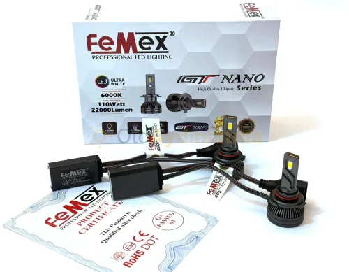 Volvo XC70 led uzun far ampulü - Femex GT Nano Pro HB3 9005 LED Xenon 22000 Lümen 7535 CSP Chipset
