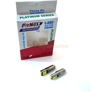Femex H21W LED Ampul Platinum - BAY9S 10SMD 3030 Chip Beyaz - Femex