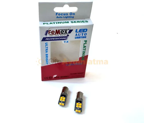 Alfa Romeo 147 led ön park ampulü - Femex H21W LED Ampul Platinum - BAY9S 10SMD 3030 Chip Turuncu