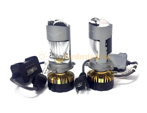 Nissan Micra K13 led kısa far ampulü - Femex Perdeli Lazer Mercekli H4 LED Xenon Pro Plus 25000 Lümen Mini Bi-LED