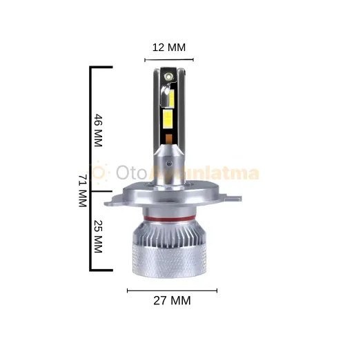 Kia Soul 2 led uzun far ampulü - Femex Mini Cosmo H4 LED Xenon 15000 Lümen 4575 CSP Chipset