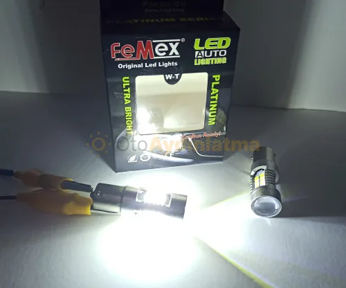 Kia Soul gündüz farı led ampulü - Femex P21W Çift Duy LED Ampul Platinum 1157 Tip 21SMD 3030 Chip Beyaz