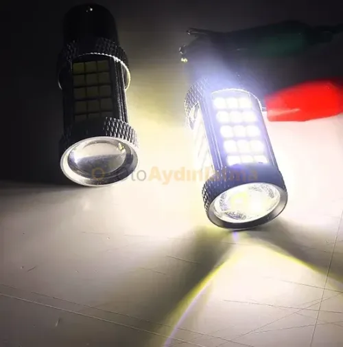 Kia Soul gündüz farı led ampulü - Femex P21W Çift Duy LED Ampul Premium 1157 Tip 66SMD 2835 Chip Beyaz