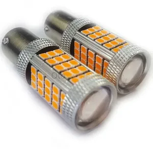 Femex P21W Çift Duy LED Ampul Premium 1157 Tip 66SMD 2835 Chip Turuncu - Femex