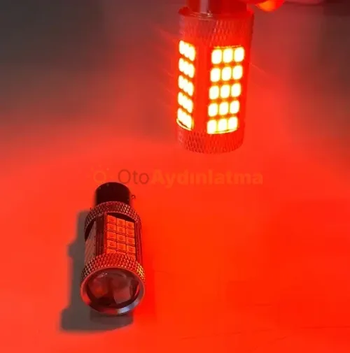 Fiat Ulysse stop / fren led ampulü - Femex P21W Çift Duy LED Ampul Premium 1157 Tip 66SMD 2835 Chip Kırmızı