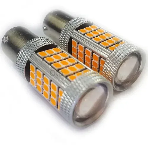 Audi A8 D3 gündüz farı led ampulü - Femex P21W Tek Duy LED Ampul Premium 93 Tip 66SMD 2835 Chip Turuncu