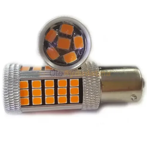 Audi A8 D3 gündüz farı led ampulü - Femex P21W Tek Duy LED Ampul Premium 93 Tip 66SMD 2835 Chip Turuncu