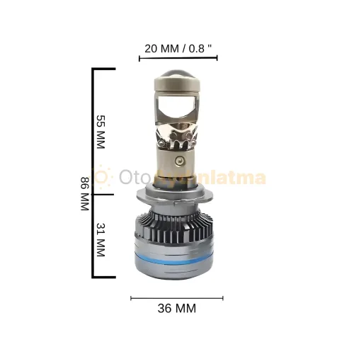 Audi A8 D3.5 led kısa far ampulü - Femex Pro Plus Mercekli H7 LED Xenon 25000 Lümen Mini Bi-LED