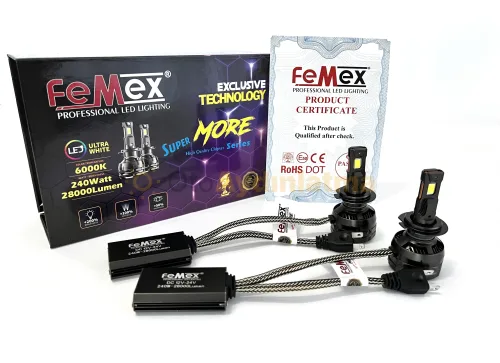Renault Master 2 Makyajlı led kısa far ampulü - Femex Super More H7 LED Xenon 28000 Lümen 7545 CSP Chipset