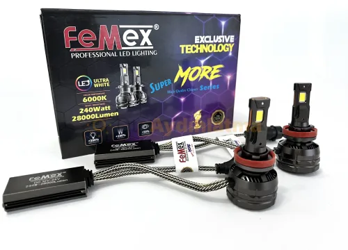 Mitsubishi Pajero 4 led uzun far ampulü - Femex Super More H9 LED Xenon 28000 Lümen 7545 CSP Chipset