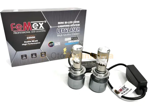 Audi A8 D3.5 led kısa far ampulü - Femex Super Pro Plus Mercekli H7 LED Xenon 25000 Lümen Mini Bi-LED