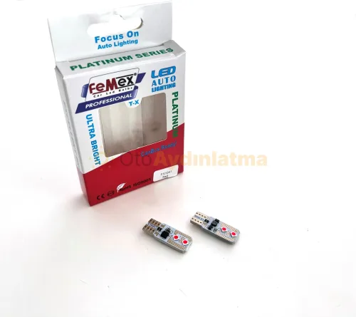 Ford Focus 4 led ön park ampulü - Femex T10 LED Ampul Platinum - W5W 4SMD 3030 Chip Kırmızı