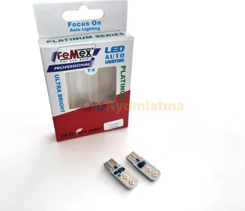 Volvo XC70 2 led ön park ampulü - Femex T10 LED Ampul Platinum - W5W 4SMD 3030 Chip Turuncu