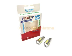 Femex T15 Mercekli LED Ampul Platinum - W16W 18SMD 3035 Chip Beyaz - Femex