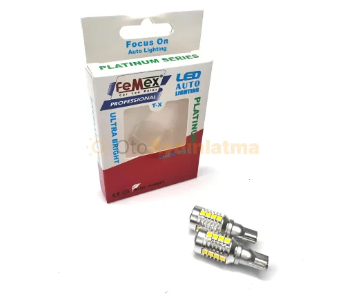 Audi A6 C6.5 led geri vites ampulü - Femex T15 Mercekli LED Ampul Platinum - W16W 18SMD 3035 Chip Beyaz