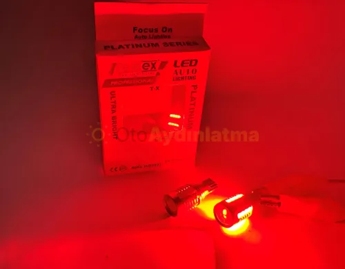 Toyota Auris E15 stop / fren led ampulü - Femex T15 Mercekli LED Ampul Platinum - W16W 18SMD 3035 Chip Kırmızı
