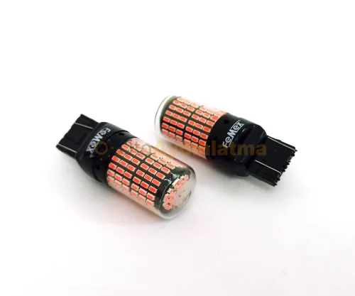 Mazda 3 led sis farı ampulü - Femex T20 LED Ampul Platinum- W21W 144SMD 4014 Chip Kırmızı