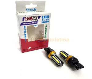 Femex T20 LED Ampul Platinum - W21W Tek Duy / Çift Duy 3030 Chip Beyaz - Femex