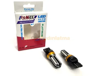 Femex T20 LED Ampul Platinum - W21W Tek Duy / Çift Duy 3030 Chip Kırmızı - Femex