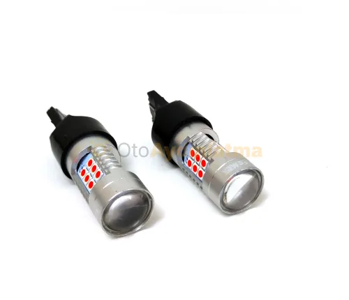Mazda 3 led sis farı ampulü - Femex T20 LED Ampul Platinum - W21W 21SMD 3030 Chip Kırmızı