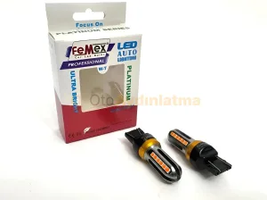 Femex T20 LED Ampul Platinum - W21W Tek Duy / Çift Duy 3030 Chip Turuncu - Femex