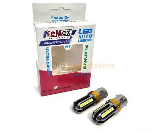BMW 3 Serisi E90 led geri vites ampulü - Femex P21W Tek Duy LED Ampul Platinum 93 Tip 3030 Chip Beyaz