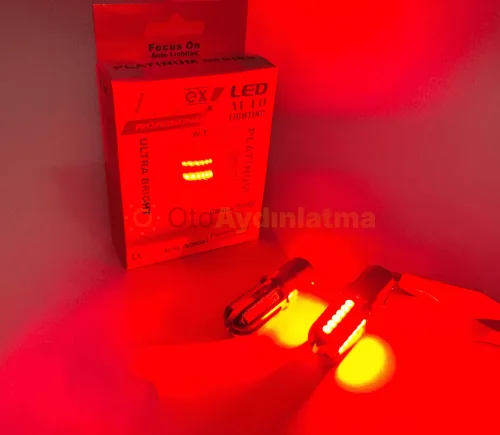 Ford Focus 4 stop / fren led ampulü - Femex P21W Tek Duy LED Ampul Platinum 93 Tip 3030 Chip Kırmızı