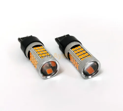 Volkswagen Touareg 2 Makyajlı gündüz farı led ampulü - Femex T20 LED Ampul Premium - W21W 66SMD 2835 Chip Turuncu